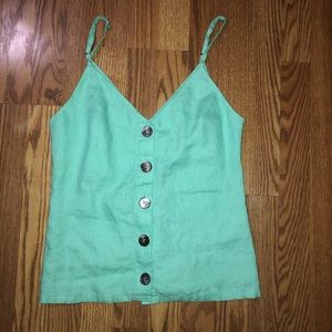 Reformation Seafoam Green Sample Honolulu Top